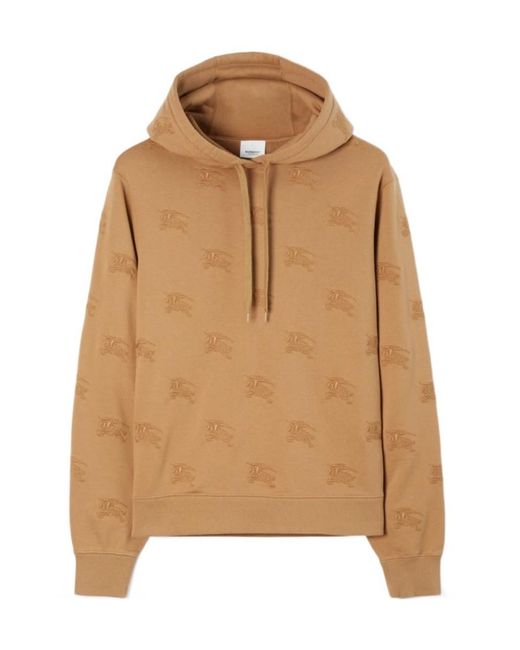 Burberry Brown Logo Embroidered Drawstring Hoodie