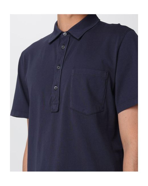 Barena Blue Button Chest Pocket Polo Shirt for men