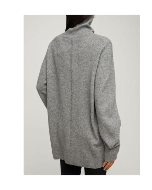 The Row Gray High-Necked Wool Knitted Pullover