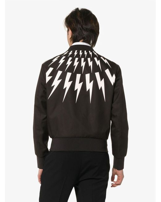 Neil Barrett Black Long-Sleeved Zipper Casual Jacket for men