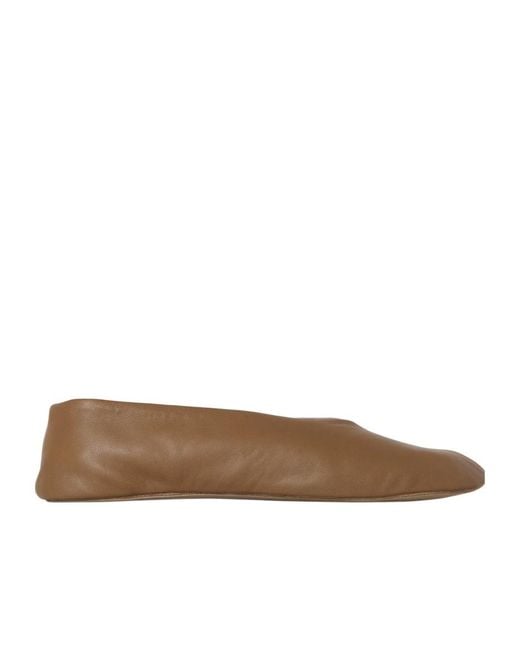 The Row Brown Stella Leather Loafers