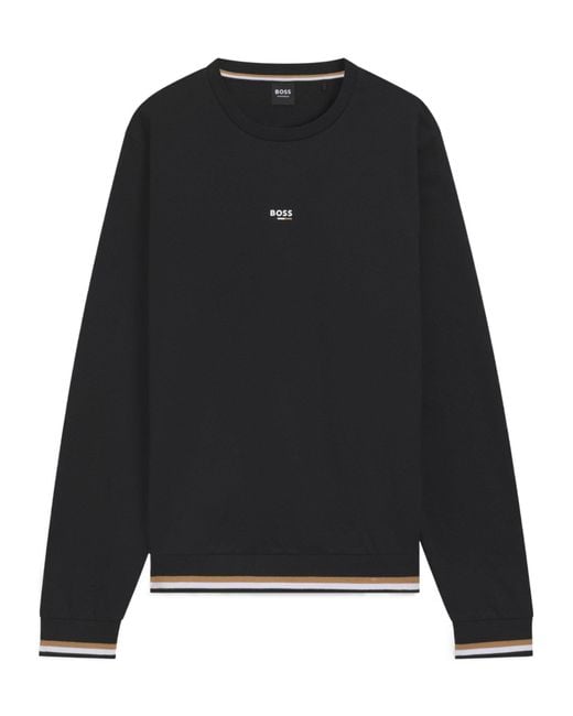 Boss Black Solid-Color Sweatshirt for men