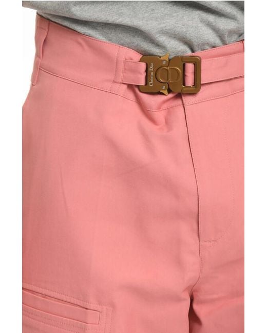 Dior Red Homme Buckle Cargo Shorts for men