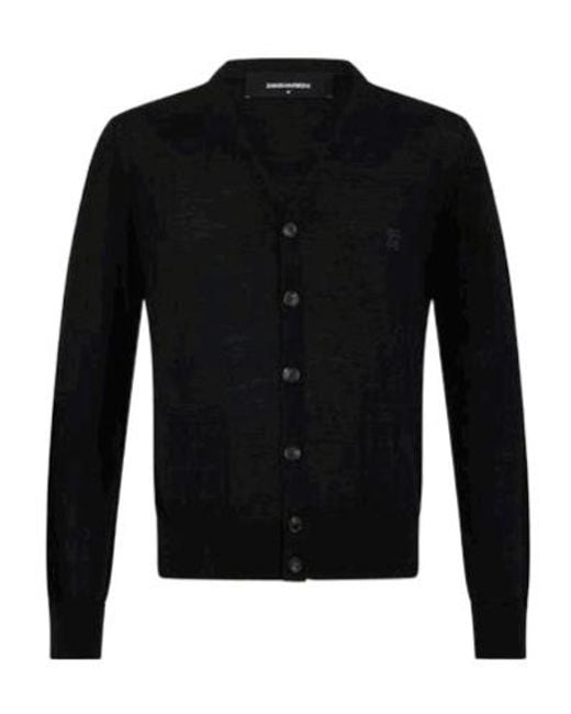 DSquared² Black Long-Sleeve Knit Cardigan for men