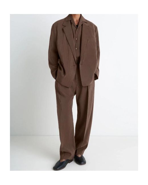 Lemaire Brown Belted Tapered Pants for men