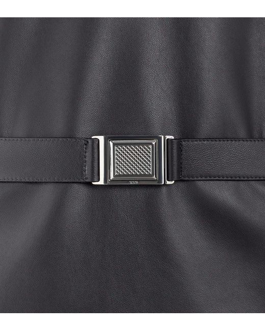 Tod's Black Belted Leather Mini Dress