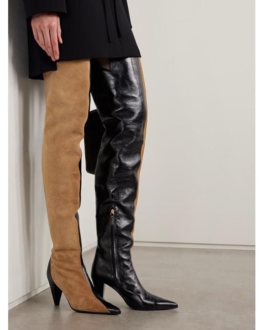 Khaite White Over-The-Knee Heeled Boots
