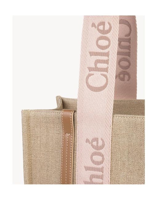Chloé Natural Chloé Woody Medium Tote Bag