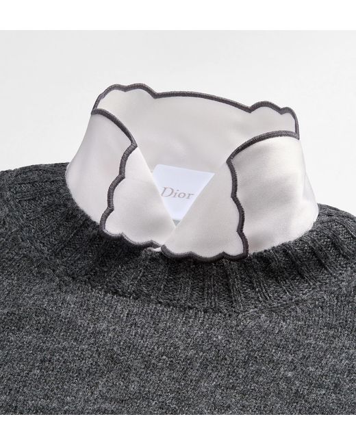 Dior Black Sweater With Removable Satin Collar