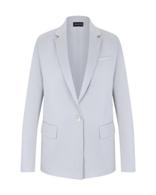 Fabiana Filippi Blue Notched-Lapels Single-Breasted Blazer
