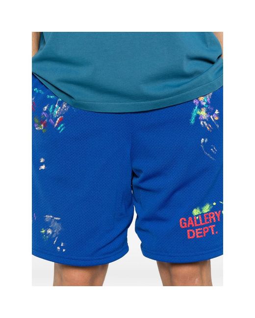 GALLERY DEPT. Studio Gym Hand-Painted Shorts in Blue for Men | Lyst