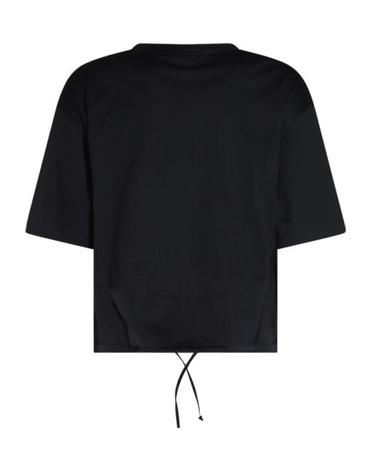 Fabiana Filippi Black Crewneck Drawstring Hem T-Shirt for men