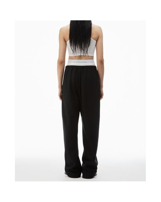 Alexander Wang Black Layered Wide-Leg Sweatpants