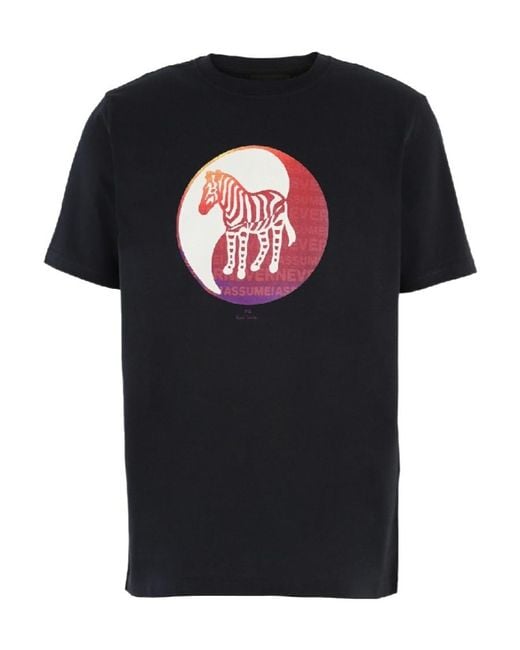 Paul Smith Black Zebra-Print Short-Sleeve T-Shirt for men