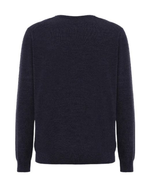 Malo Blue Basic Crewneck Knitwear for men