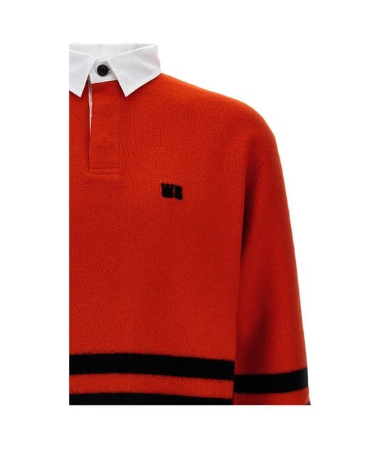Wales Bonner Cypher Logo Embroidered Knitted Polo Shirt for men