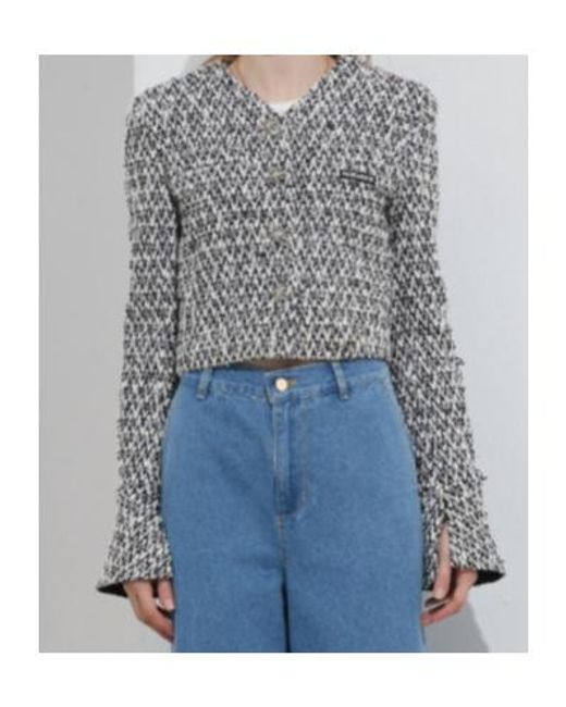 Marissa Chiara Gray V-Neck Casual Jacket