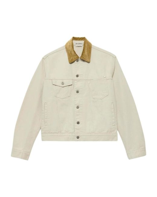J.W. Anderson Natural Corduroy Collar Denim Jacket for men