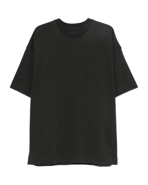 Juun.J Black Logo-Embroidered T-Shirt for men