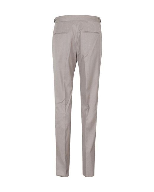 Tagliatore Gray Pleated Track Pants for men