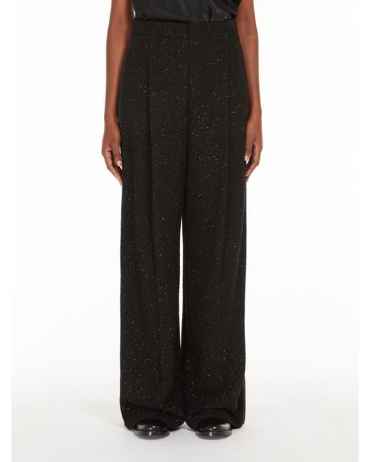 Max Mara Black Pianoforte Sequin Embellished Straight-Leg Pants