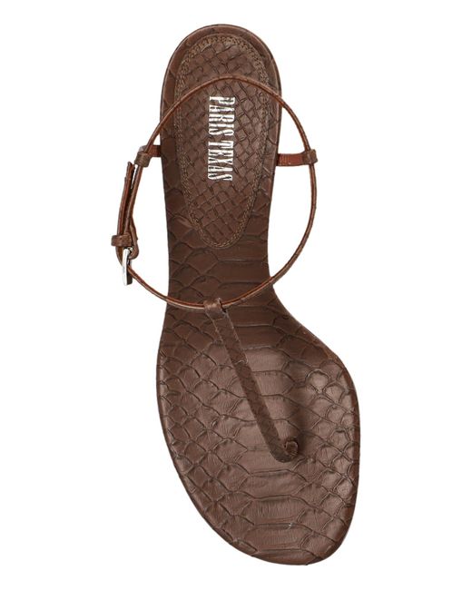 Paris Texas White Crocodile-Effect Leather Sandals