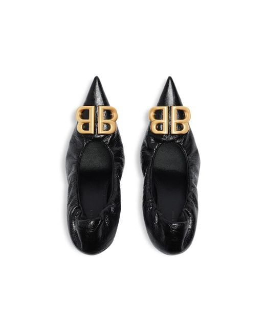 Balenciaga White Monaco Bb Logo Plaque Pumps