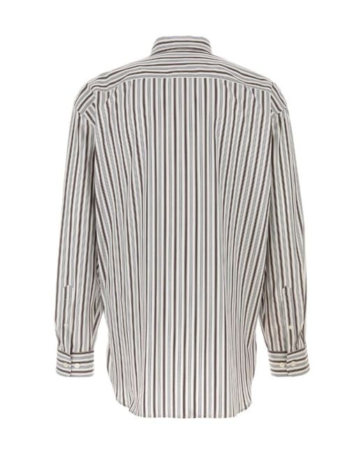 Dries Van Noten White Striped Shirt for men