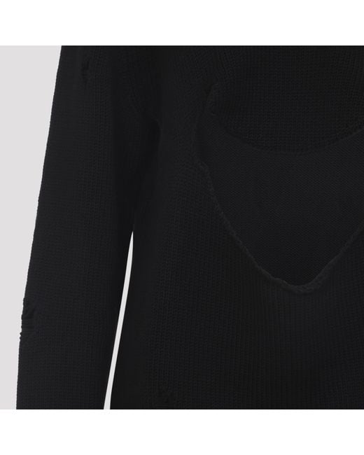 Moschino Black Distressed Crewneck Jumper
