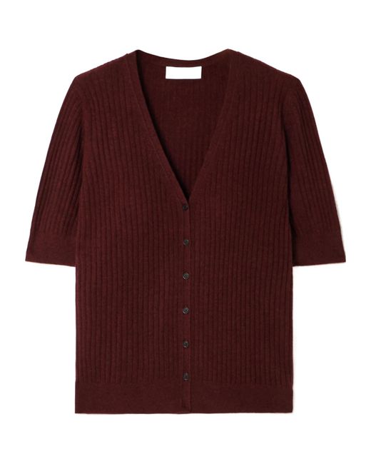 arch4 Red V-Neck Knitted Cardigan