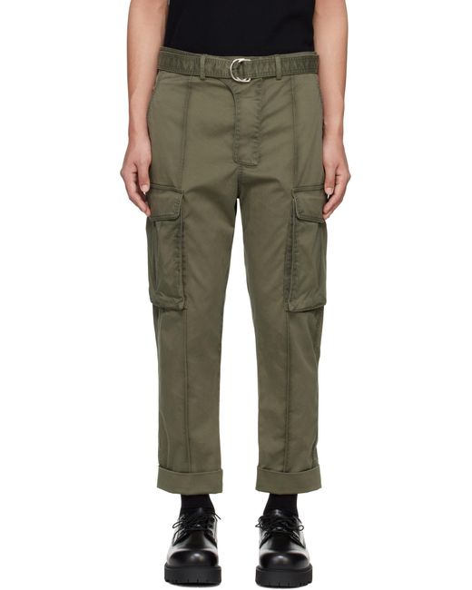 Balmain Black Cropped Cargo Trousers for men