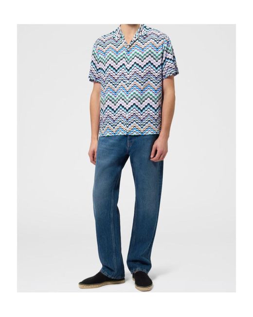 Missoni Blue Zigzag Shirt for men