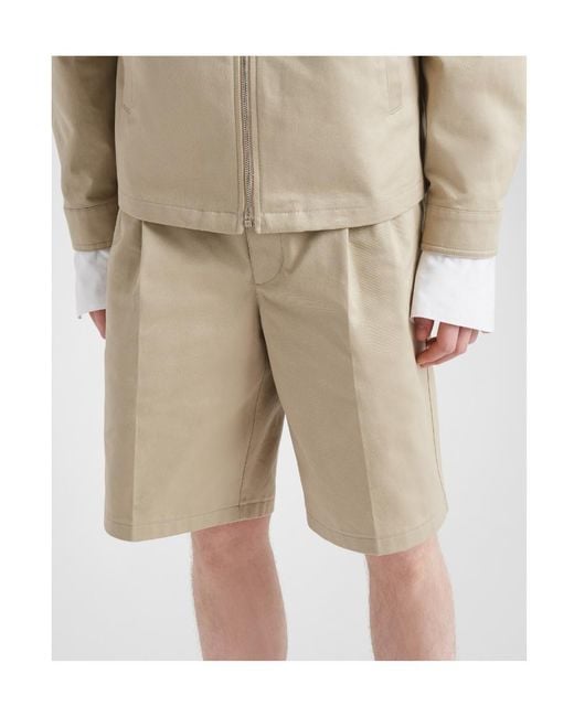 Prada Natural Pleated Knee-Length Shorts for men