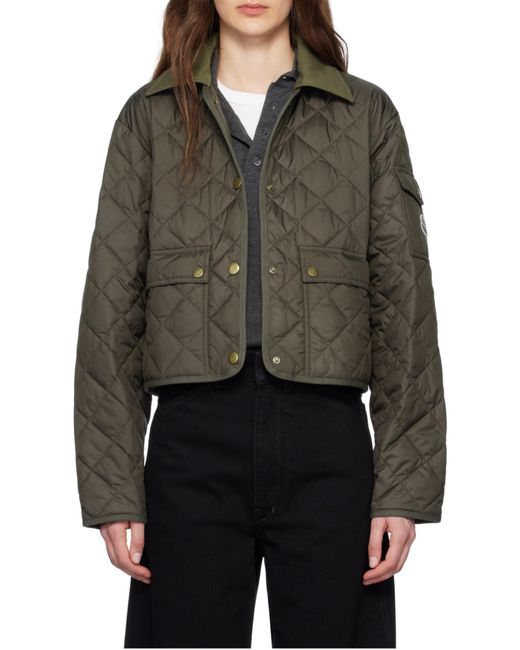 Moncler Brown Chitre Logo Patch Quilted Jacket