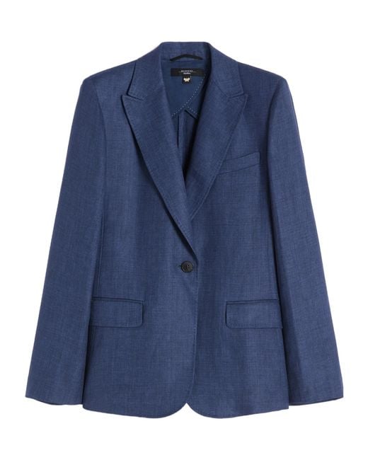 Weekend by Maxmara Blue Nalut Single-Breasted Blazer