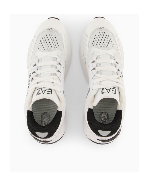 EA7 White Laced Sneakers for men