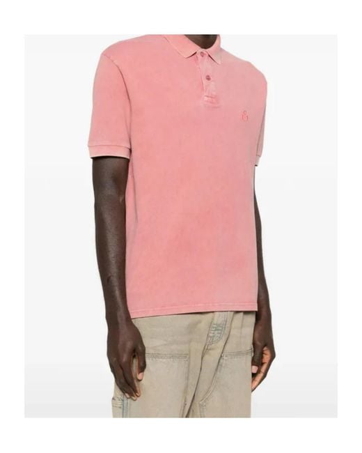 Isabel Marant Pink Button-Fastening Polo Shirt for men