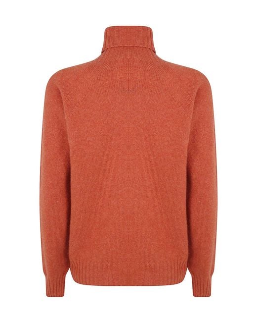 Drumohr Orange Roll-Neck Raglan-Sleeved Sweater