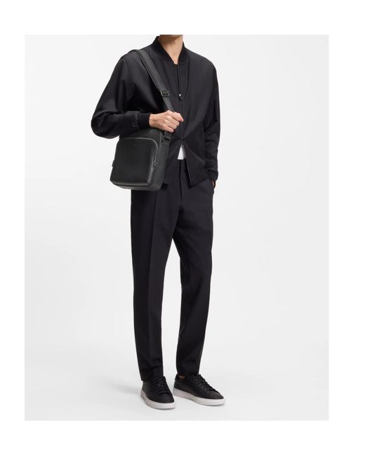 Boss Black Zippered Shoulder Bag for men