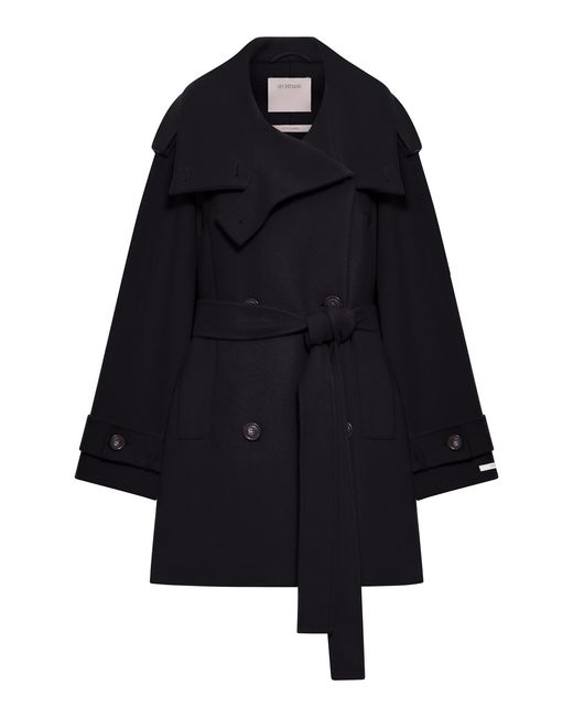 Sportmax Blue Short Wool Trench Coat