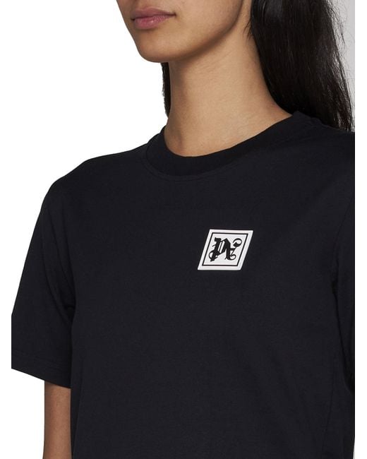 Palm Angels Black Logo Patch Crewneck T-Shirt