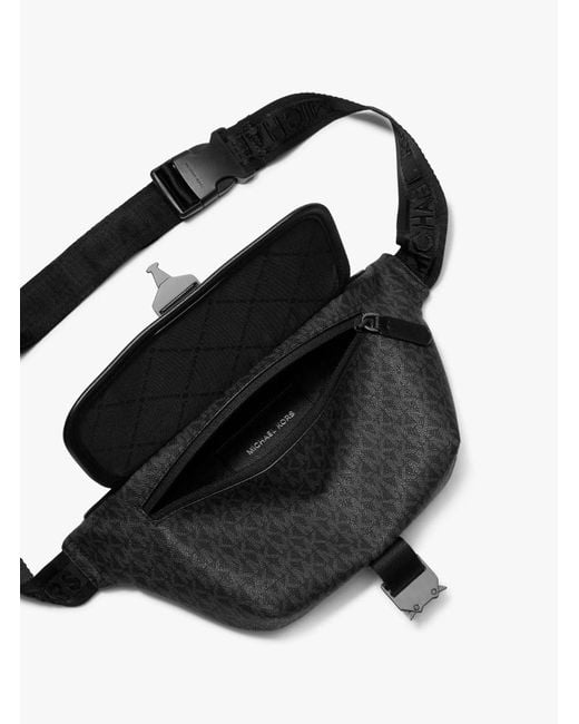 Michael Kors Black Hudson Signature Logo Sling Pack for men