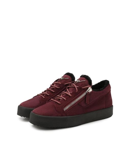 Giuseppe Zanotti Red Casual Sneakers With Rough Edges for men