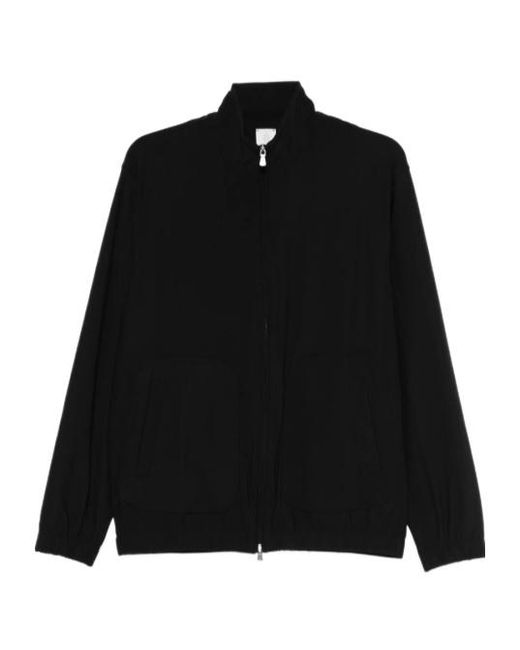 Eleventy Black High-Neck Bomber Jacket for men