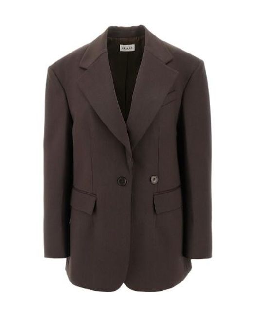 P.A.R.O.S.H. Brown Padded-Shoulder Blazer
