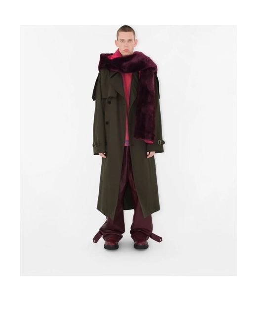 Burberry Purple Faux-Fur Hooded Wraparound Scarf for men