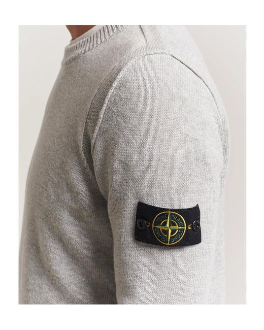 Stone Island Gray Crew-Neck Sweater for men