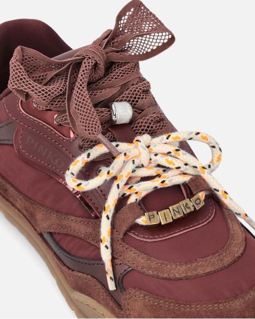 Pinko Brown Yulia 01 Lace-Up Sneakers