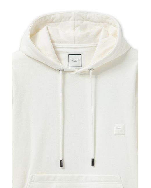 Wooyoungmi White Long-Sleeved Hoodie for men