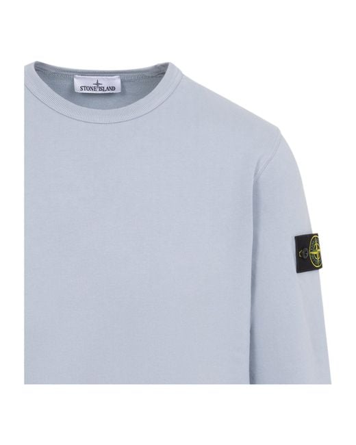 Stone Island Blue Compass Patch Zip-Up Hoodie for men